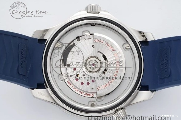 0417 Fashionable Seamaster Diver 300M ZF 1:1 Best Edition Blue Ceramic Blue Dial on Blue Rubber Strap A 7822